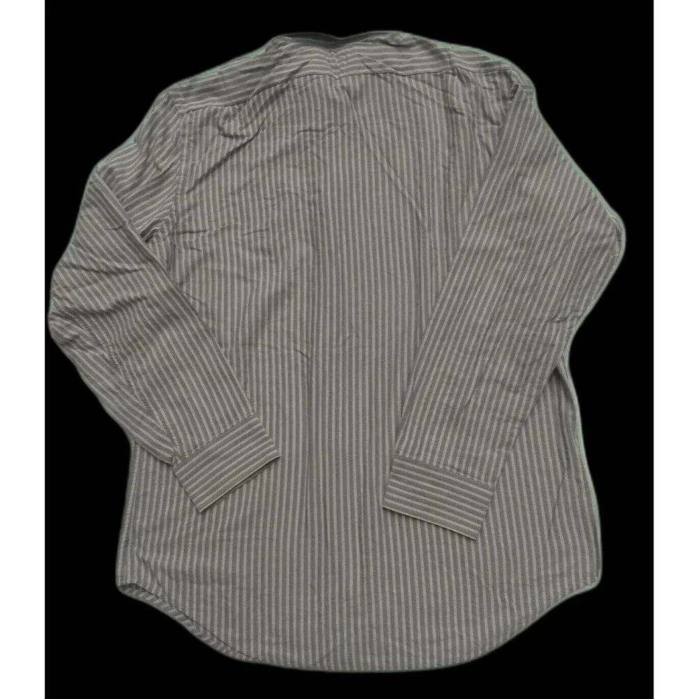 Banana Republic Men Shirt Size L Button Up Long Sleeve Gray Stripe